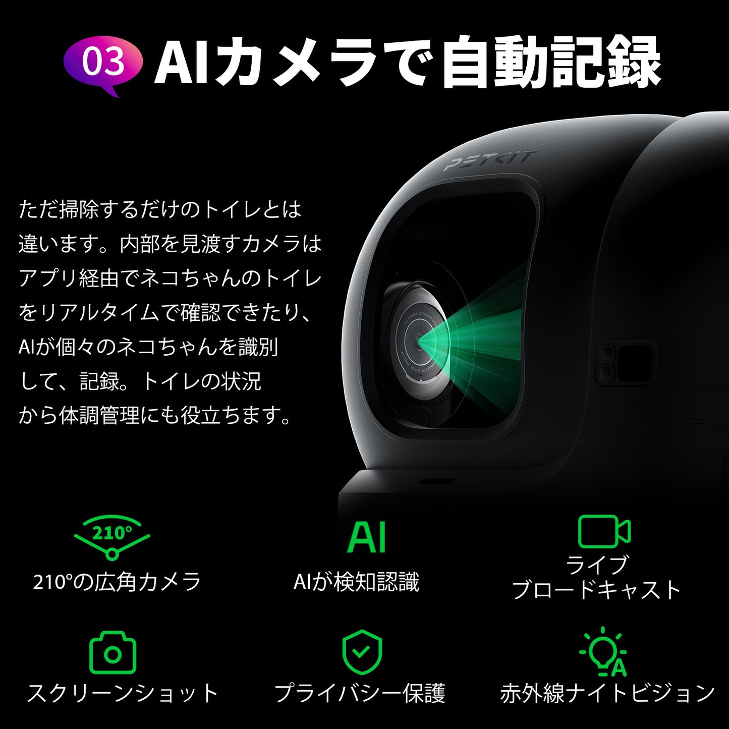 AIカメラ付き自動猫トイレ / P9904N