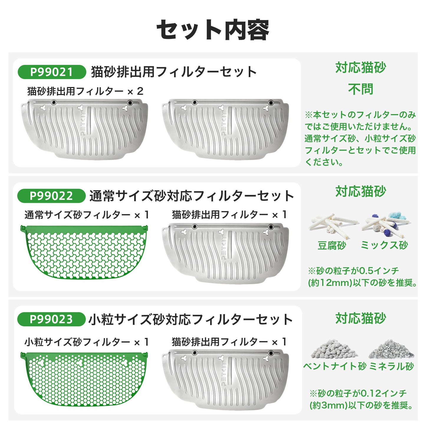 【P9902 P9902bac P9904 自動猫トイレ専用】 猫砂フィルター / P99021 P99022 P99023